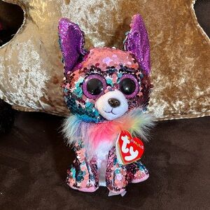 Ty Beanie Boos Flippables YAPPY Color Changing Sequins Chihuahua Plush 8"